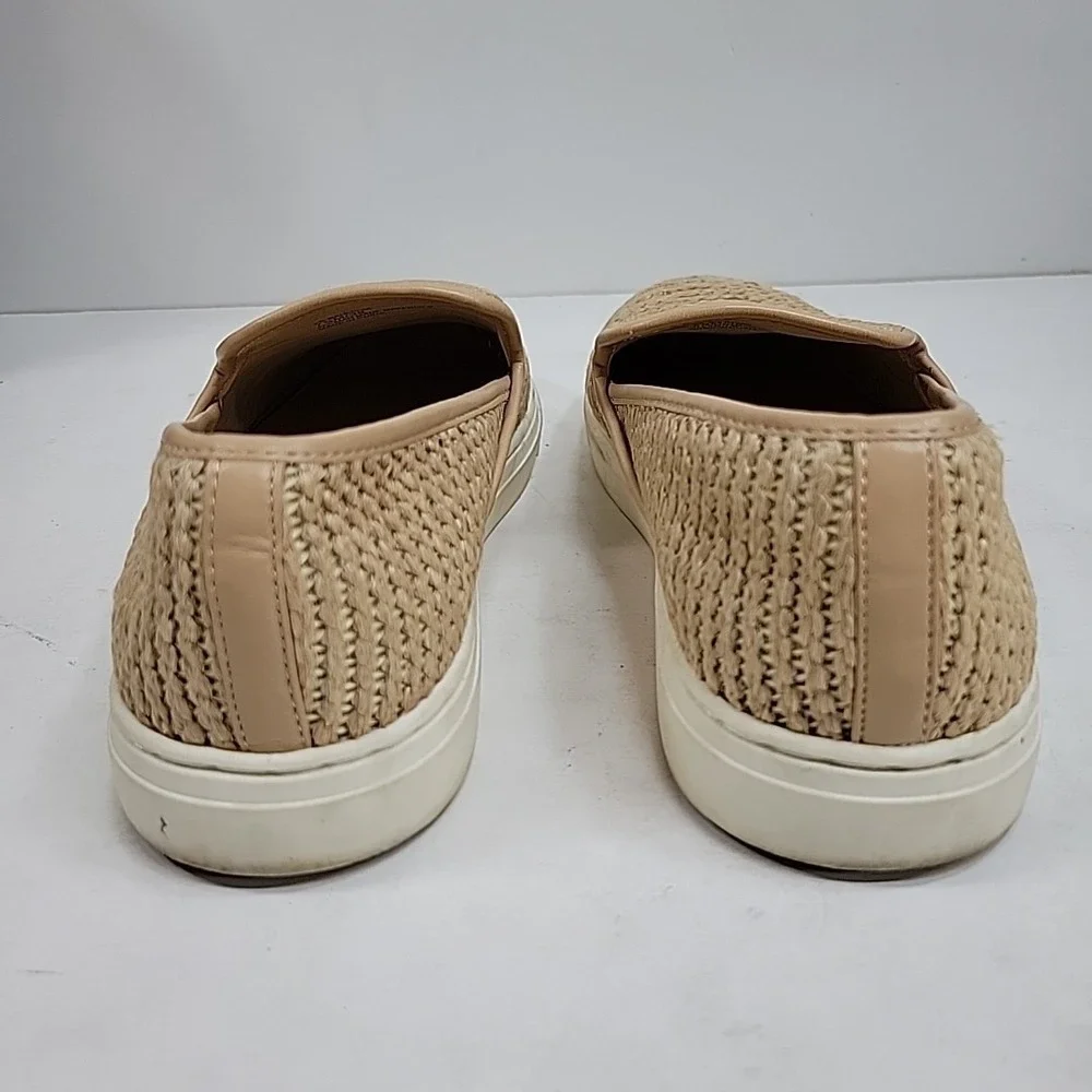 Vince Camuto Woven Slip On Shoes Beige Raffia Loafer Casual Women 7.5